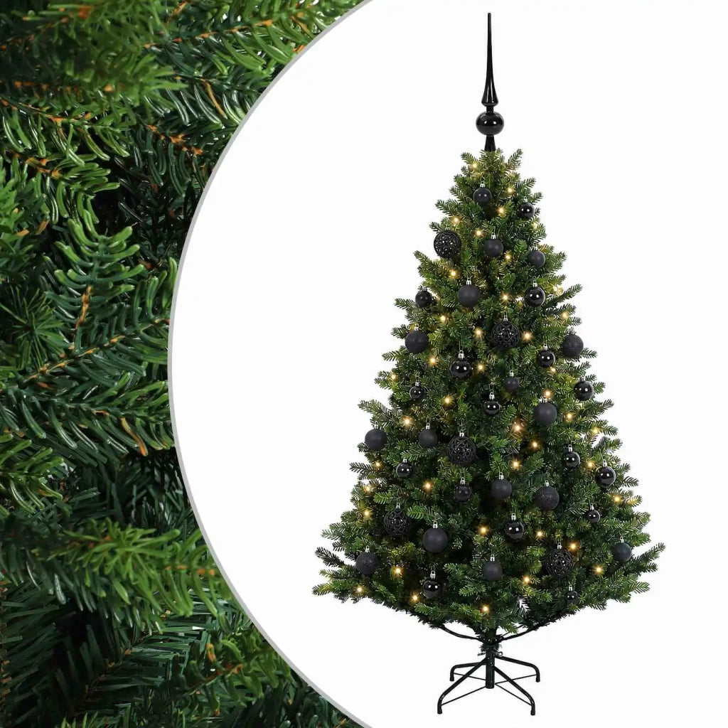 Albero di Natale Artificiale con Palline 150 cm 150 LED 3465586