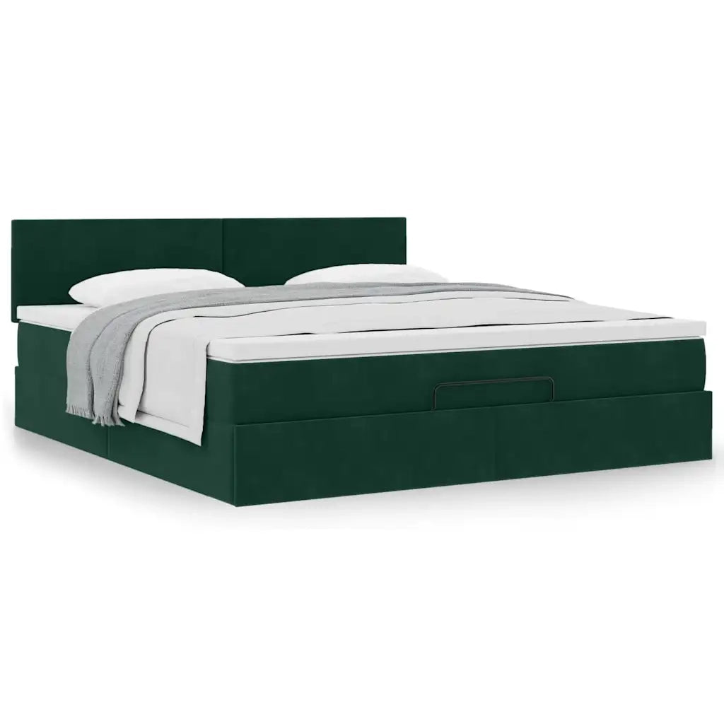 Struttura Letto Pouf con Materasso 180x200 cm in Velluto 3311720