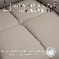 Poltrona Relax con 8 Punti Massaggio e Reclinazione a 165° in Finta Pelle, Grigio