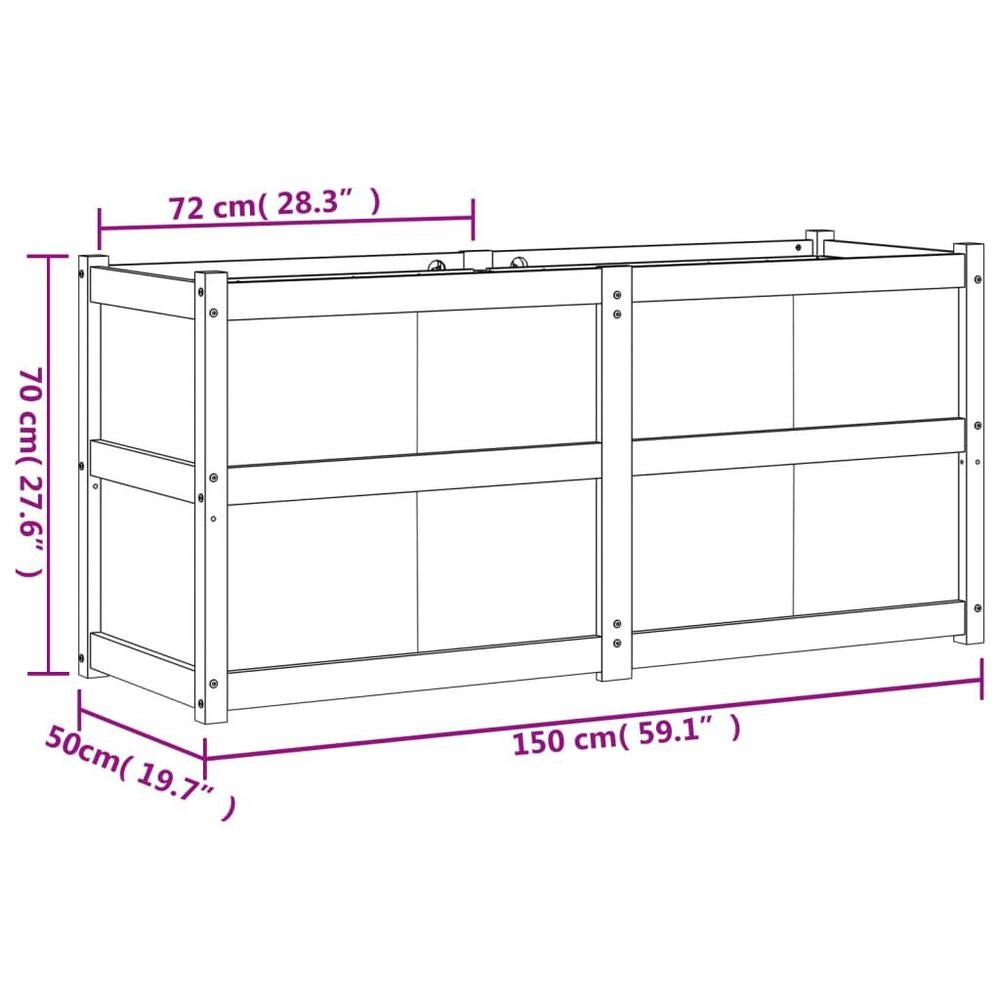 Plant Pot 150x50x70 Cm Solid Pine Wood
