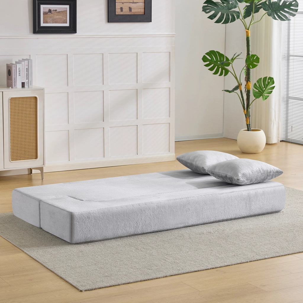 DIVANO Convertibile a 2 Posti 31x31x110 cm Grigio Chiaro in Schiuma