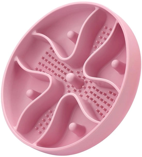 Insert slow feeder per cani in silicone anti-gulping, model Doweiss, codice prodotto non specificato, colore: rosso.