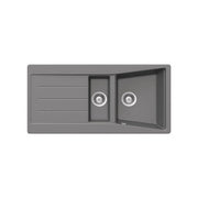 Lavello incasso 2 vasche e gocciolatoio reversibile 100x50 Smeg LS102T titanio