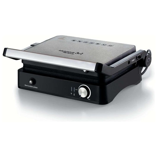 Ariete 1934 MetalGrill 3in1, Griglia elettrica per grigliate miste, 2000W, 3 modalità di cottura, Piastre antiaderenti, Silver/Black