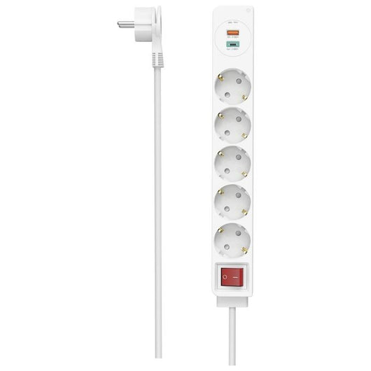 Hama 00223186 prolunghe e multiple 1,4 m 5 presa(e) AC Interno Bianco