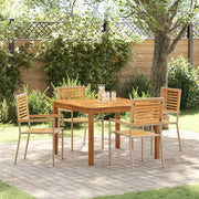 Set da Pranzo per Giardino 5 pcs Beige Legno di Acacia Massello 3365534