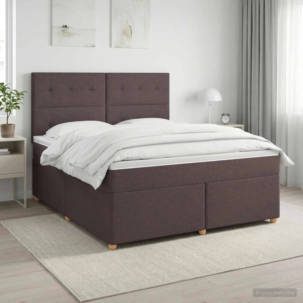 Letto box spring con materasso Marrone Scuro 180 x 200 cm 3453945