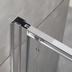 Porta Parete Doccia 190 cm 2 Ante Scorrevoli in Cristallo Trasparente 6mm H195 Bonussi Giuly