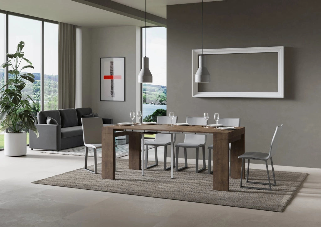 Consolle Allungabile 90-196x42x77 cm in Nobilitato Marrone