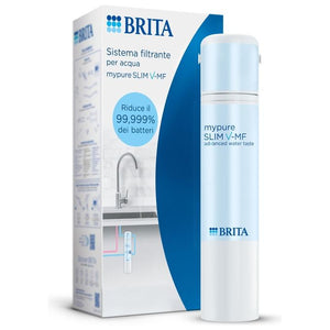 Brita Sistema filtrante mypure SLIM V-MF incl. 1x filtro (8000L) - sistema sottolavello per il tuo rubinetto per acqua buona e priva di batteri al 99,999%