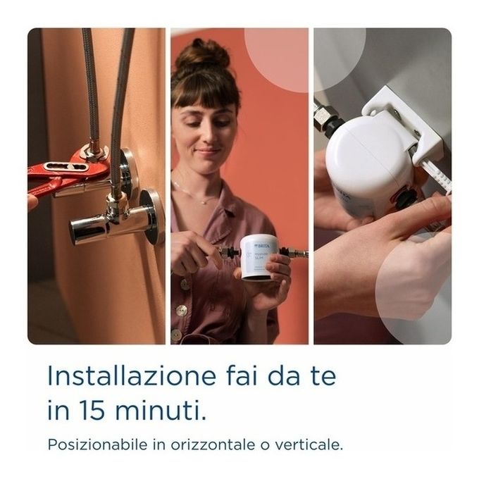 Brita Sistema filtrante mypure SLIM V-MF incl. 1x filtro (8000L) - sistema sottolavello per il tuo rubinetto per acqua buona e priva di batteri al 99,999%