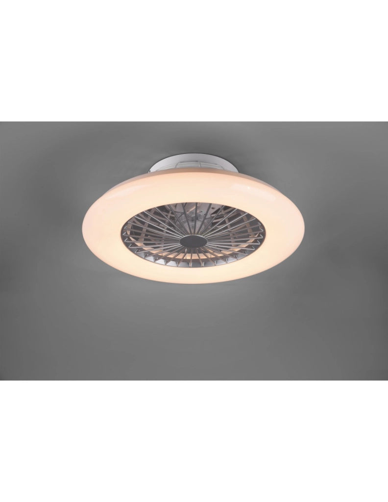 Ventilatore Lampadario Led Dimmerabile Stralsund Alluminio Trio Lighting