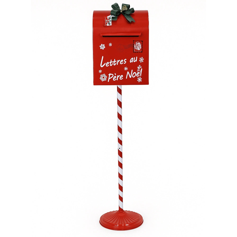 Cassetta Postale di Babbo Natale Letterina Rosso Decorazione Natalizia 30.5x114cm