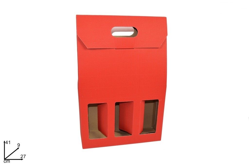 BOX 3 BOTTIGLIE ONDA A VISTA ROSSO