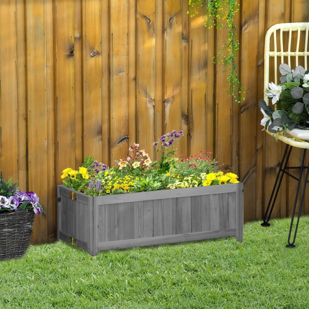 Fioriera Pieghevole in Legno per Giardino Balcone Terrazza ¨C Zephmum ¨C 70x30x25 cm Grigio