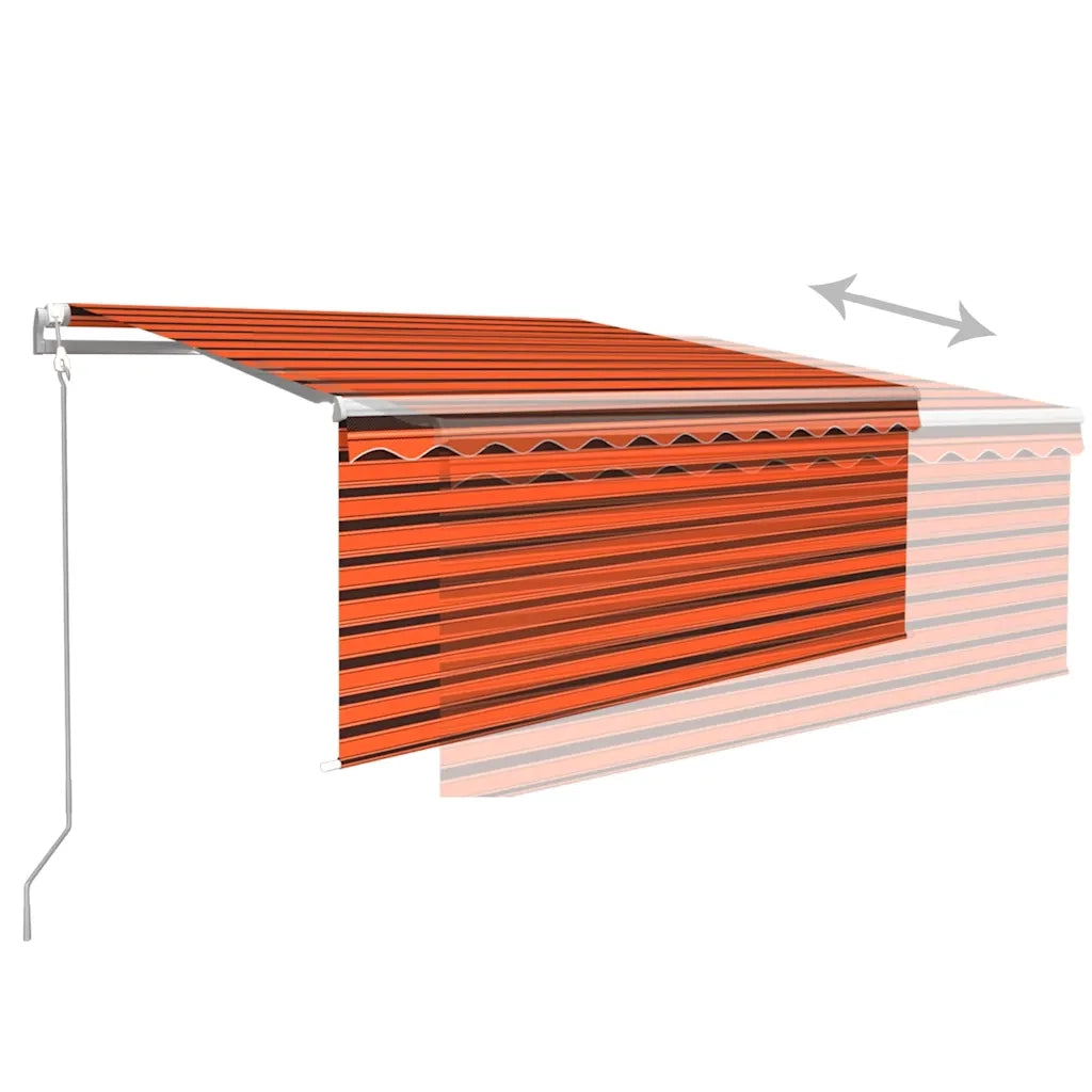Tenda Retrattile Automatica Parasole 3,5x2,5m Arancio Marrone   cod mxl 68326