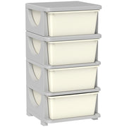 Letto contenitore per bambini con 4 cassetti ¨C zephmum ¨C 37x37x76 cm crema