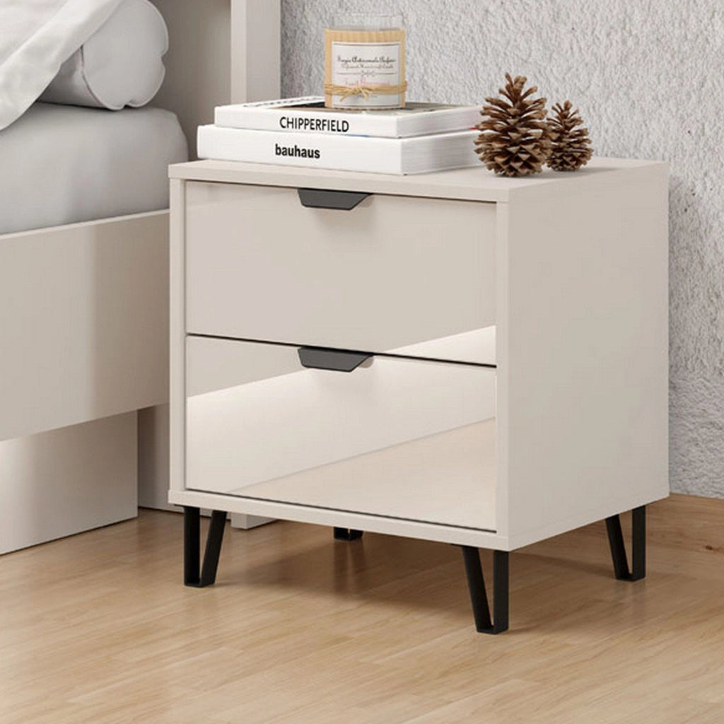 Scarlino, Comodino un Ripiano, 48x40x52h cm Beige