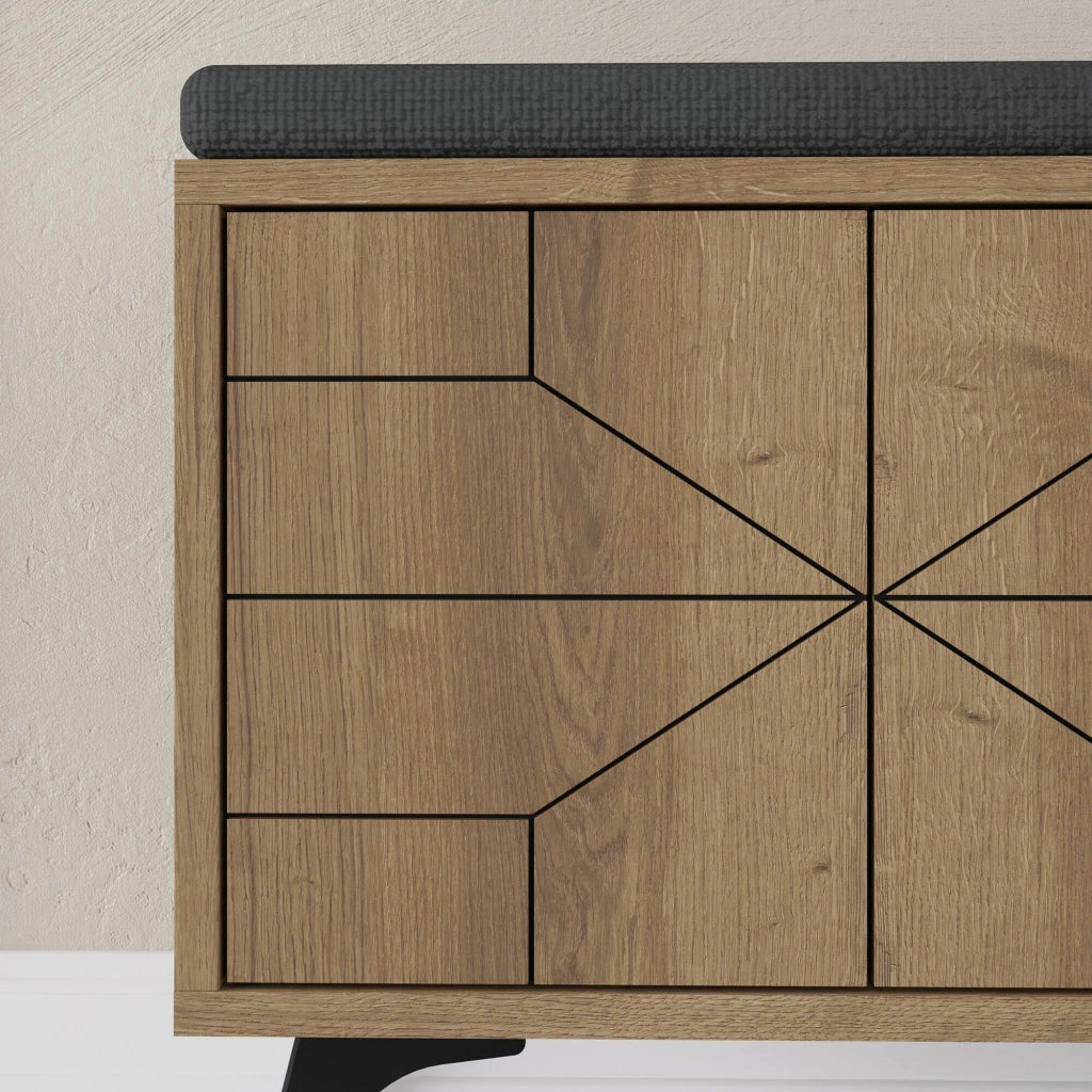 Mobile Portascarpe Velma, Scarpiera 8 Paia, 107x35x55h cm Marrone Quercia