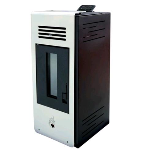 Stufa a pellet Cuore Caldo 6 Kw bianco satinato 90kg 47x49xh92 cm con telecomando