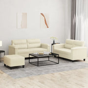 Set di Divani 3 pz con Cuscini crema in Similpelle 3202368