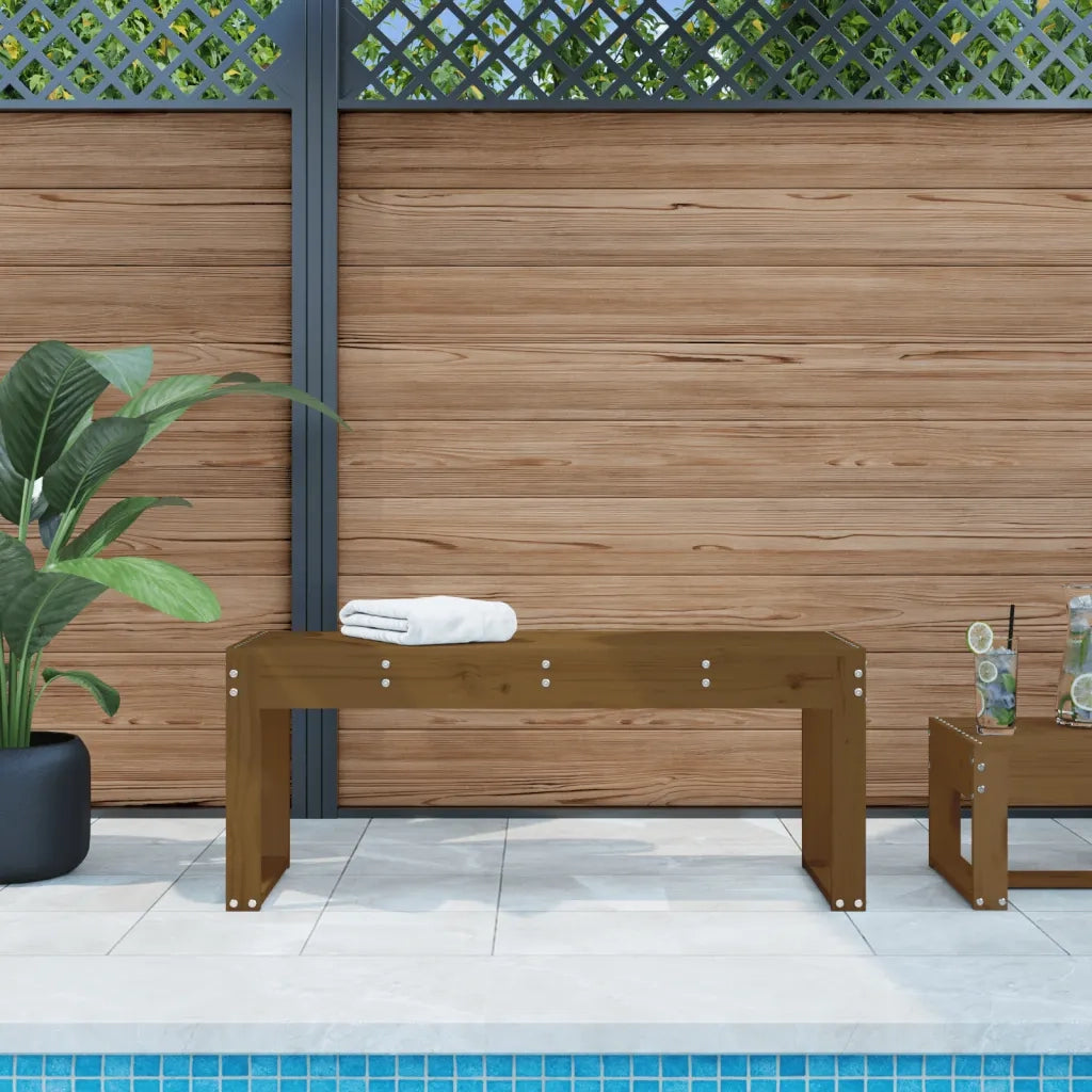 Panca da Giardino Ambra 110x38x45 cm Legno Massello di Pino 825096