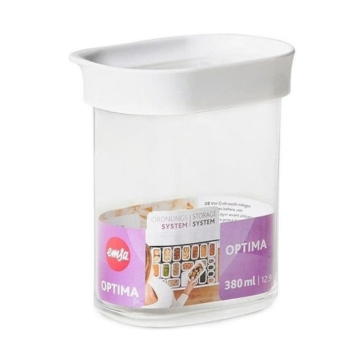 EMSA Optima Rettangolare Contenitore 0,38 L Trasparente, Bianco 1 pz