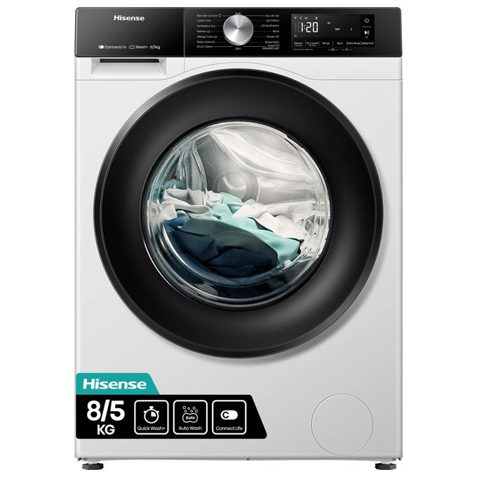 Hisense WD3S8043BW3 lavasciuga Libera installazione Caricamento frontale Bianco D