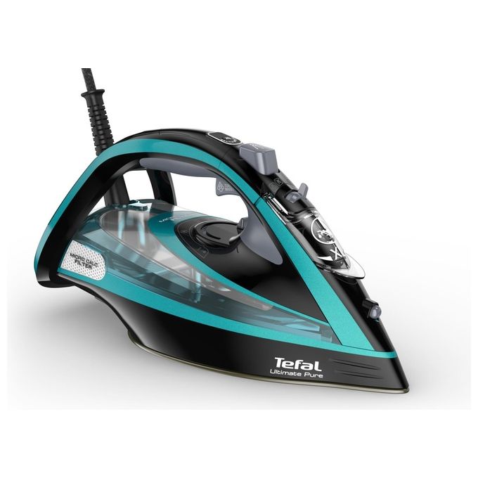 Tefal Ultimate Pure FV9844 Ferro da stiro a secco e a vapore Piastra Durilium Autoclean 3200 W Nero, Blu