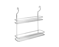 MENSOLA 2 PIANI PORTA SPEZIE CROMO LONARDO 35x9x38 CM