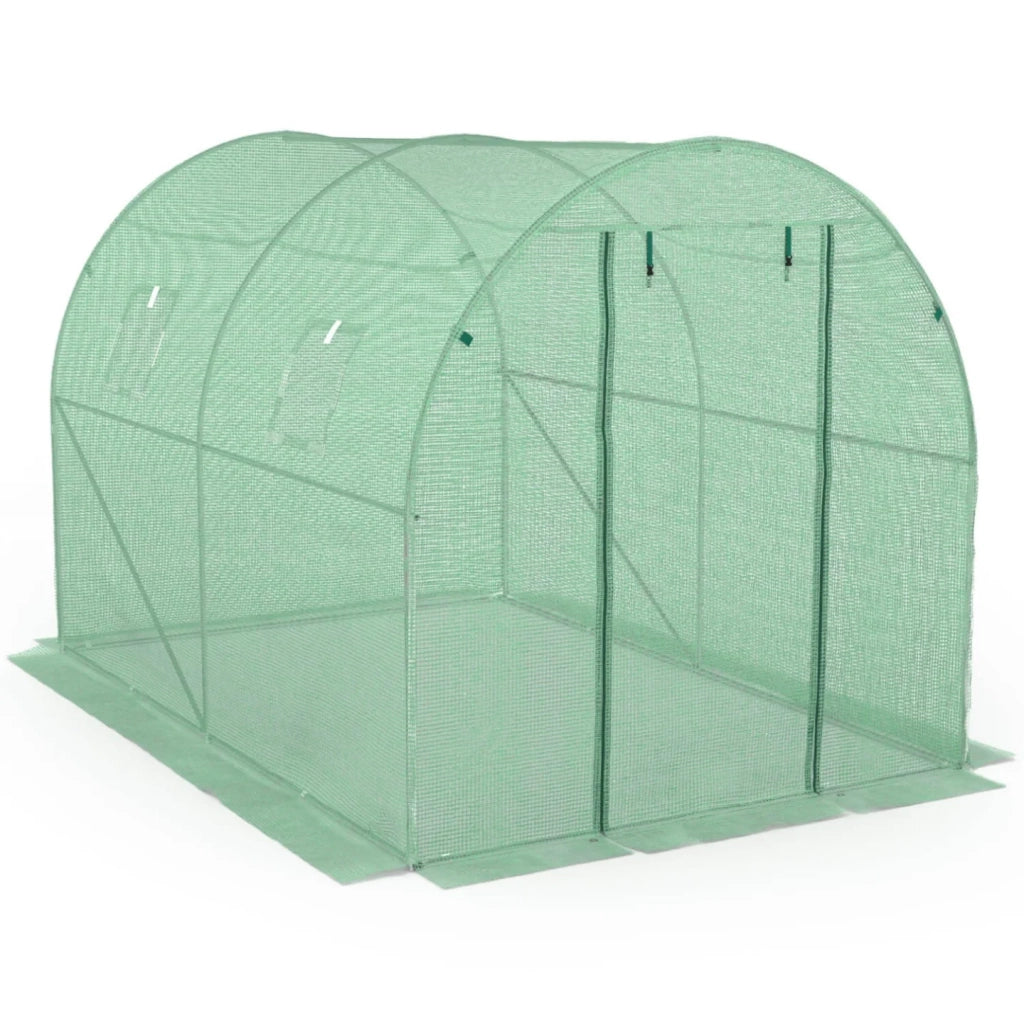 IDMarket - Serra tunnel di giardinario 6m²  verde 4 stagioni ZEBRA 2x3M