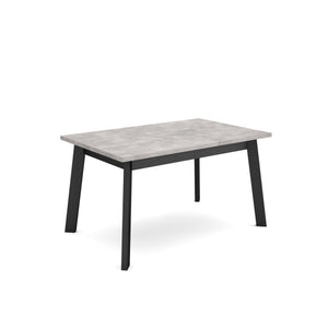 Tavolo da Pranzo, 140x90x74cm, Per 6 persone, Gambe in legno, grigio cemento RF2908