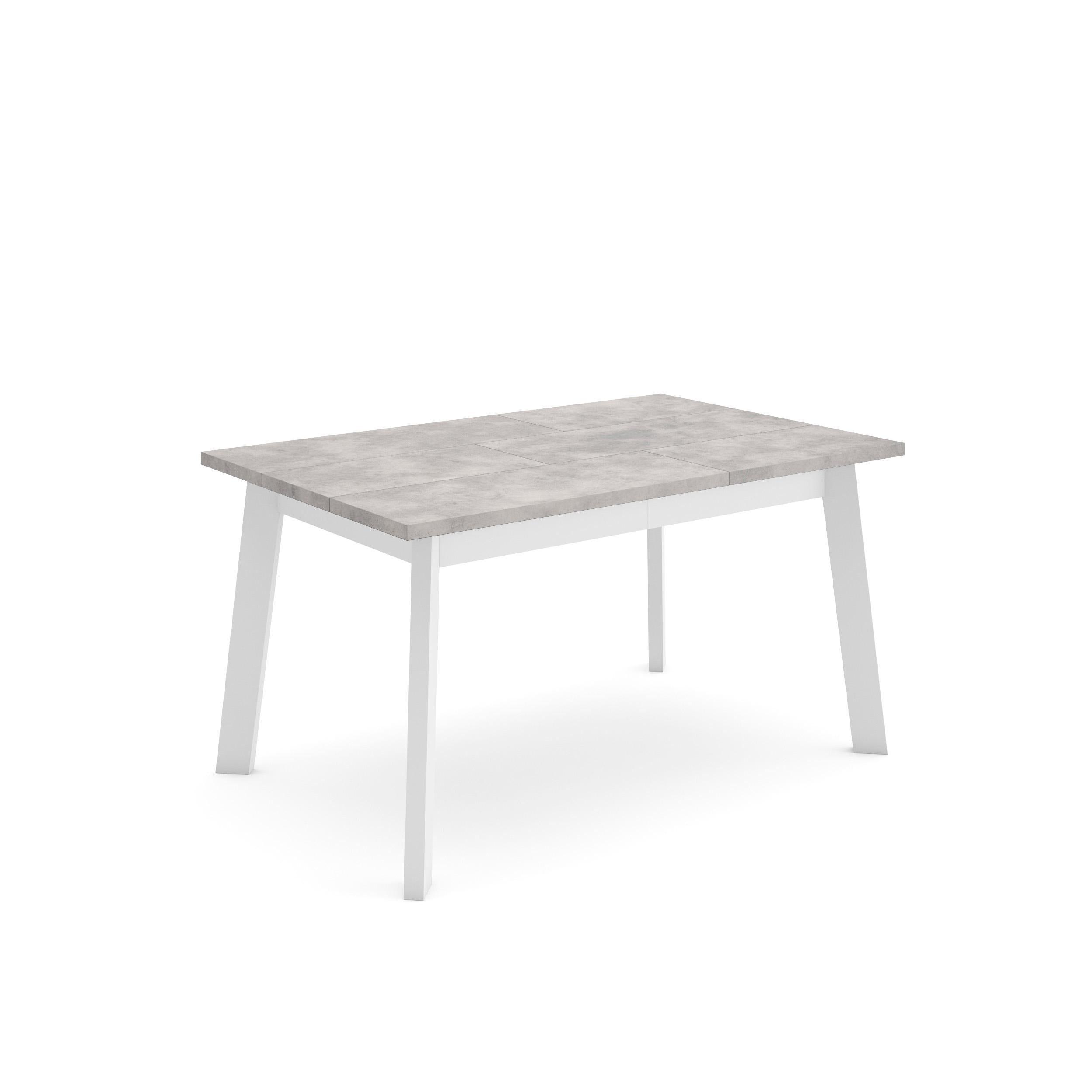 Tavolo da Pranzo, 140x90x74cm, Per 6 persone, Gambe in legno, grigio cemento RF2909