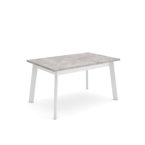 Tavolo da Pranzo, 140x90x74cm, Per 6 persone, Gambe in legno, grigio cemento RF2909