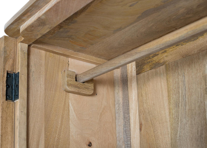 Armadio realizzato in legno di mango con angoli arrotondati