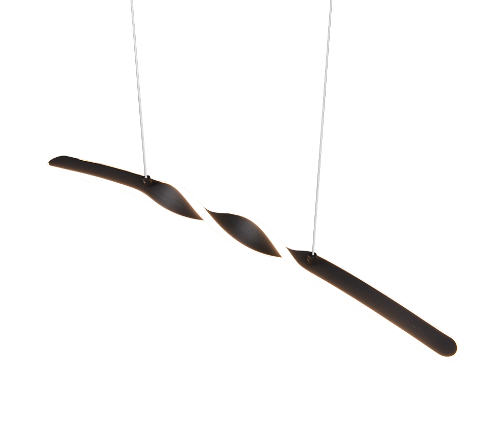 Lampada a sospensione LED, metallo, nero, L 80 cm, Ginko