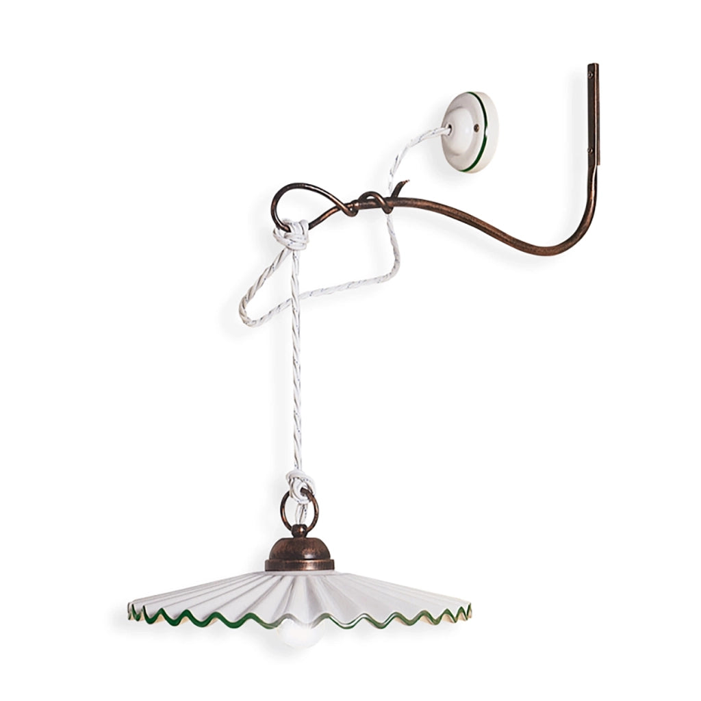 Applique Braccio Classica L&aposAquila Metallo Ceramica Nero Sfumato Rame 1 Luce E27