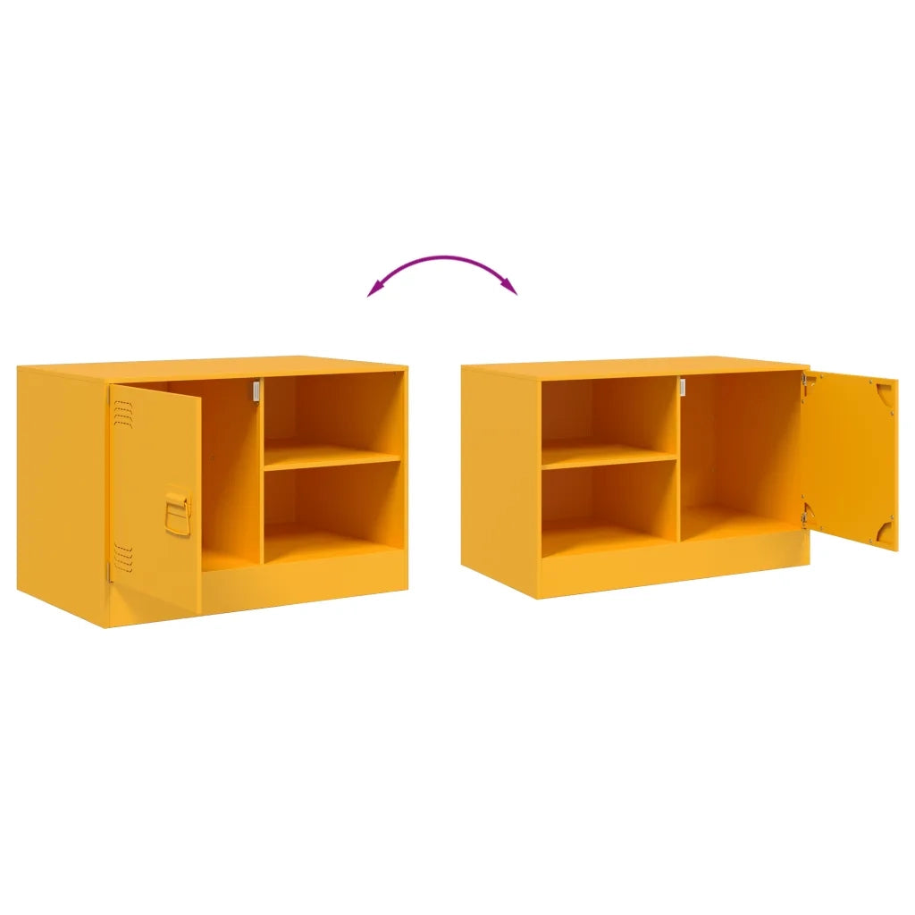 Mobili TV 2 pz Giallo Senape 67x39x44 cm in Acciaio 841697
