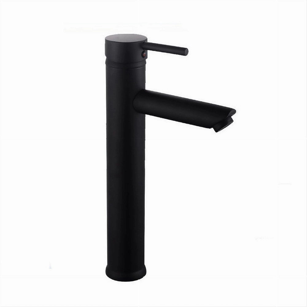 Trade Shop - Rubinetto Bagno Moderno Nero Opaco Miscelatore Orientabile Lavabo Canna Alta 87393 -