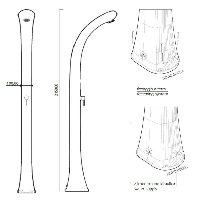 Doccia Solare In Polietilene Happy One Colore Antracite Cv-F100/7016