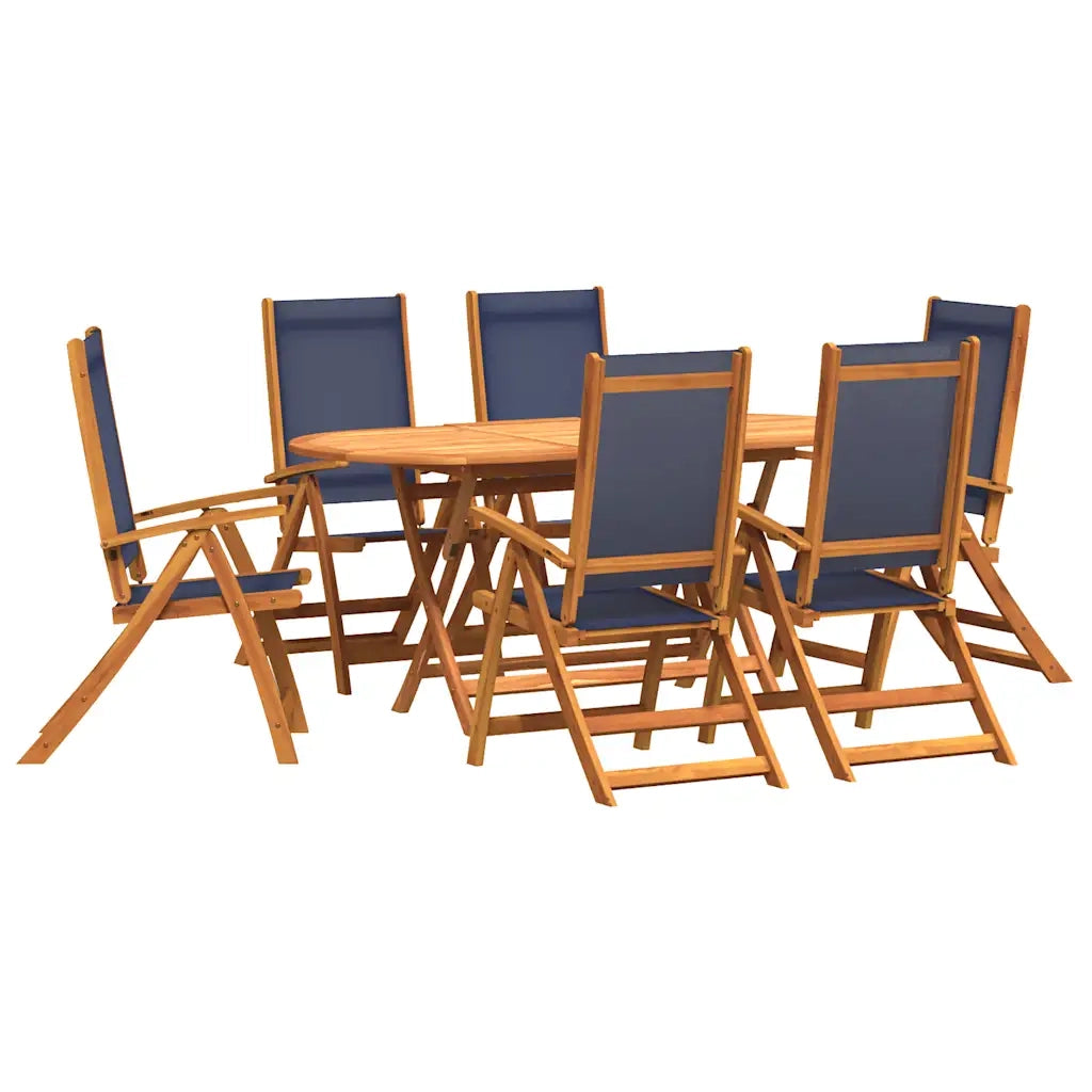 Set Pranzo da Giardino 9pz Legno Massello di Acacia e Textilene 3279299
