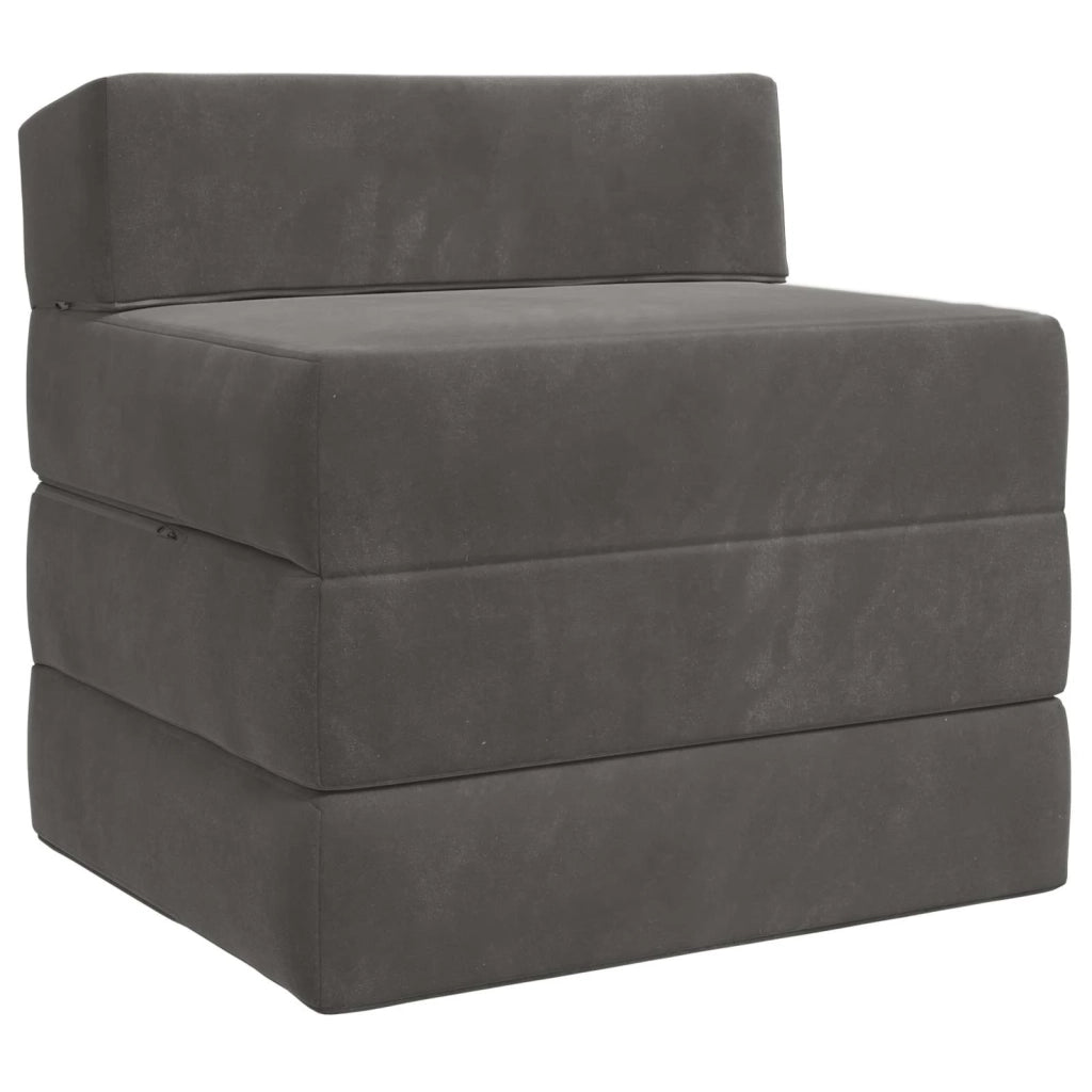 Divano Letto Pieghevole Grigio Scuro 200 x 70 x 15 cm Velluto