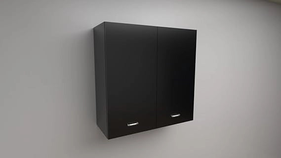 Pensile Scolapiatti H 90X L 90X P 33 Completo Di Scolapiatti In Acciaio Inox. Spedizione In Kit In Colore Nero