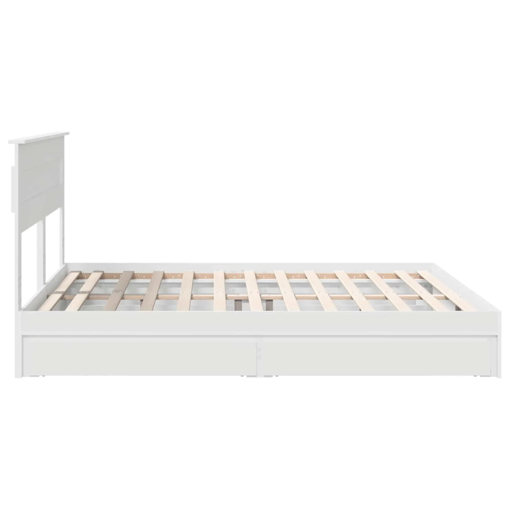 Letto con Contenitore Bianco 180 x 200 cm Legno multistrato 3409893