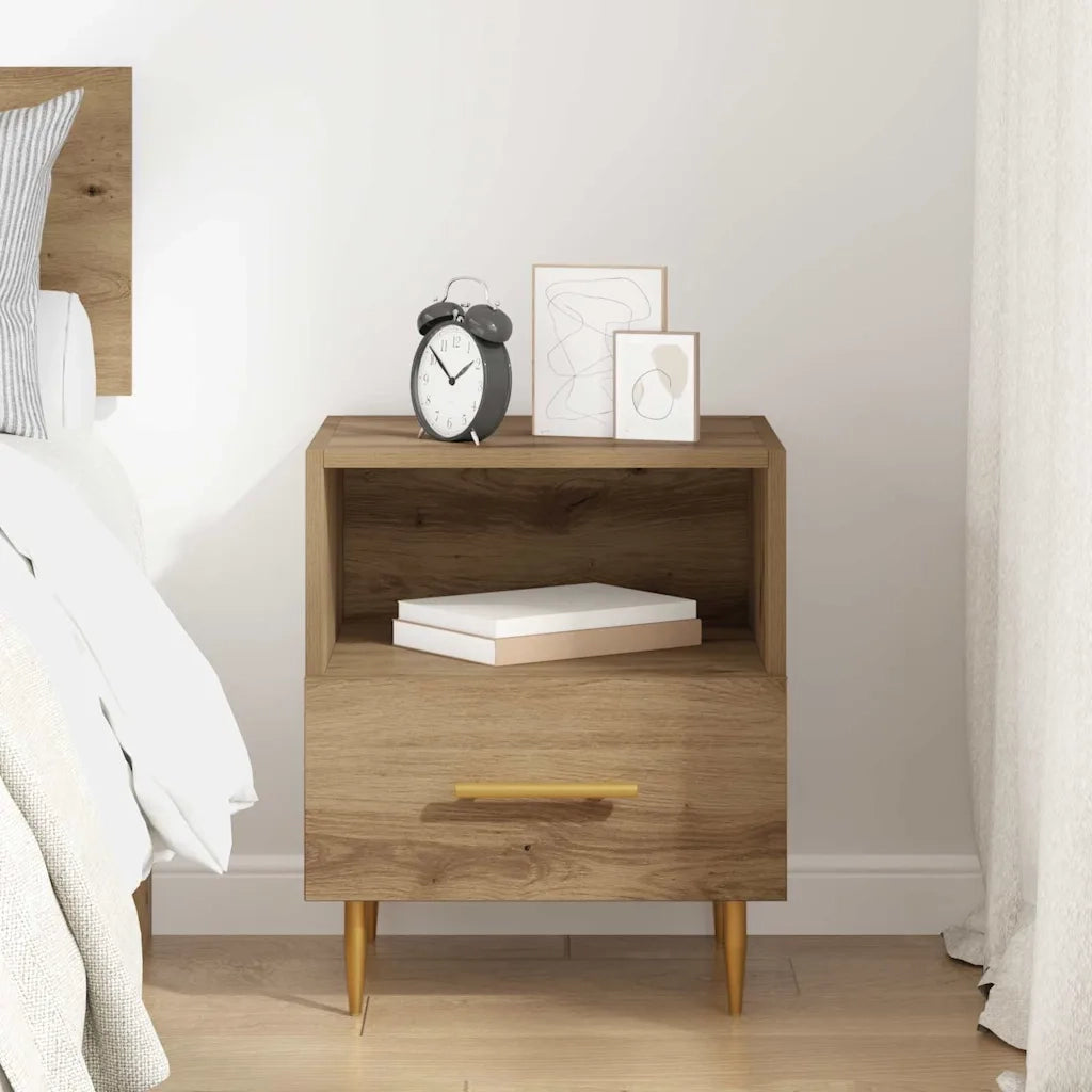 Comodino | Armadio da Notte | Mobiletto da notte Marrone 40 x 35 x 47,5 cm Legno multistrato