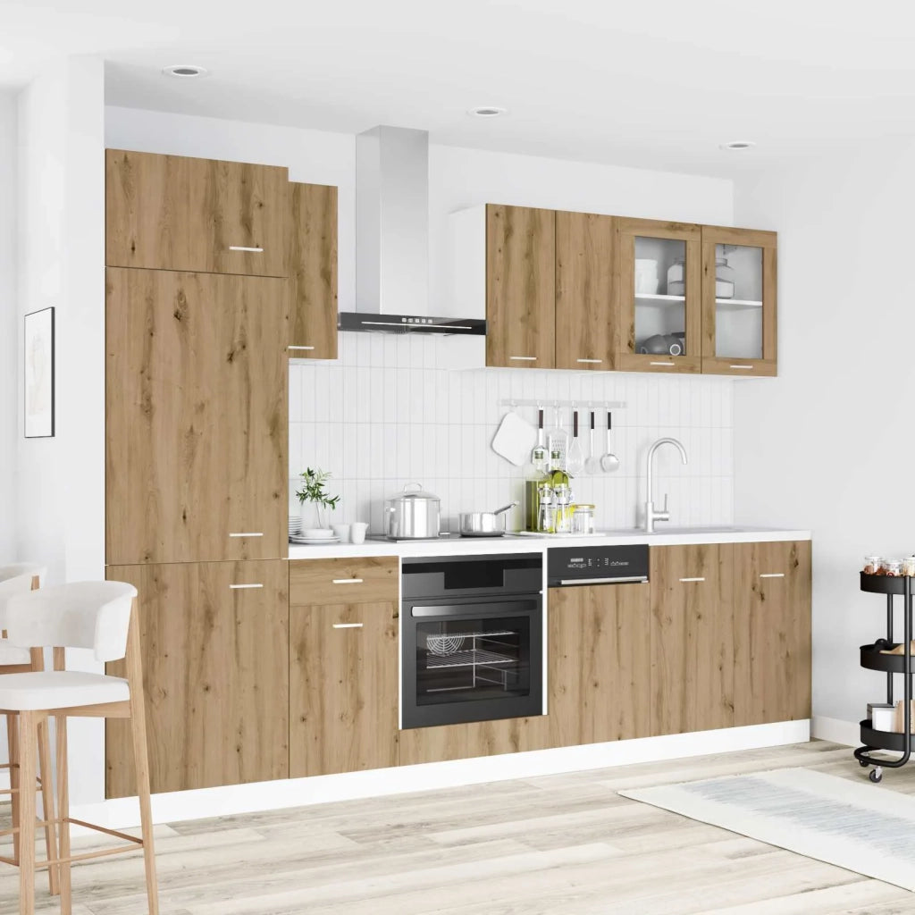 Unità Cucina Lyon 8 pcs Rovere Artigianale Legno ingegnerizzato 3445841