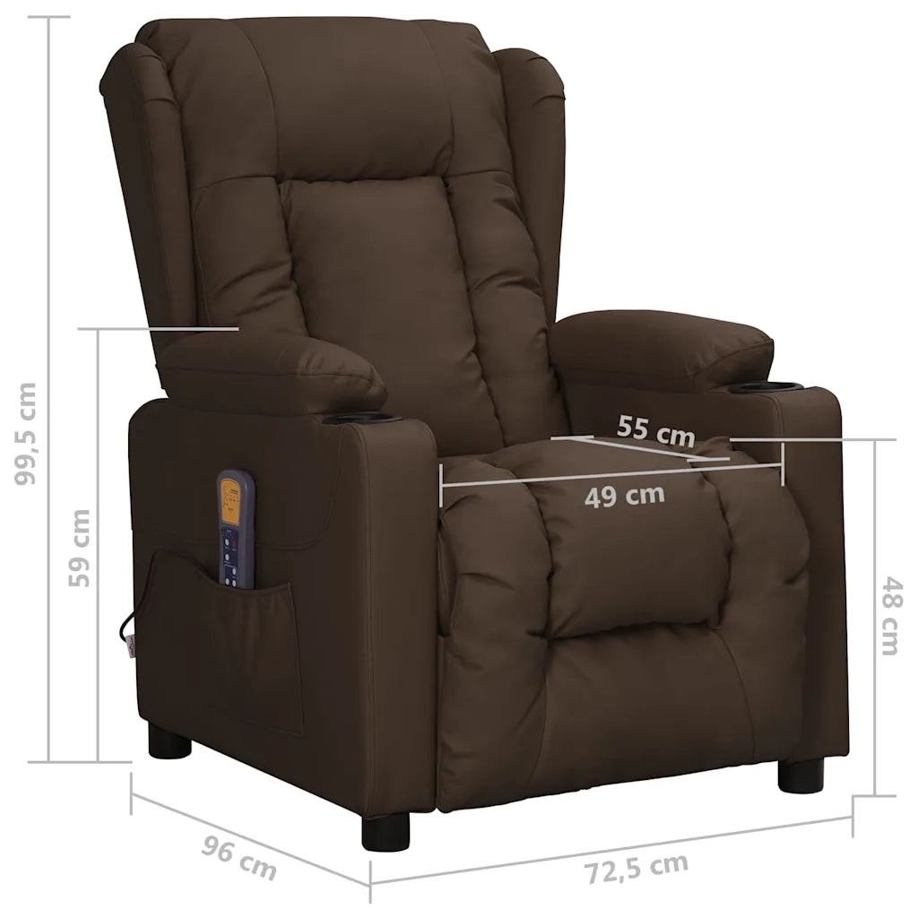 Divano Sedia-Poltrona Massaggiante Marrone in Similpelle 403618