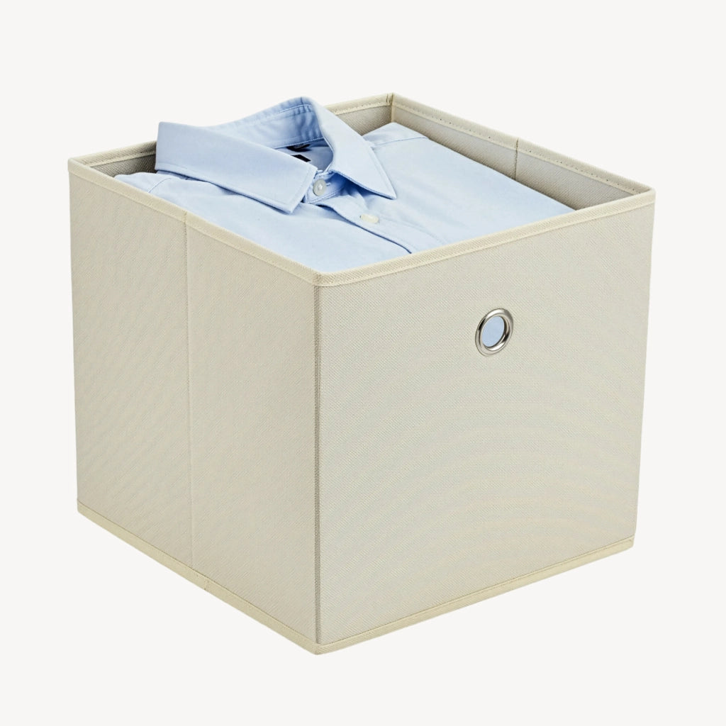 Set di 10 Scatole Pieghevoli Portaoggetti in Tessuto 28 x 30 x 30 cm - Beige [en.casa]