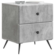 Set di 2 Comodini | Armadio da Notte | Mobiletto da notte Grigio Cemento 43 x 34,5 x 47,5 cm