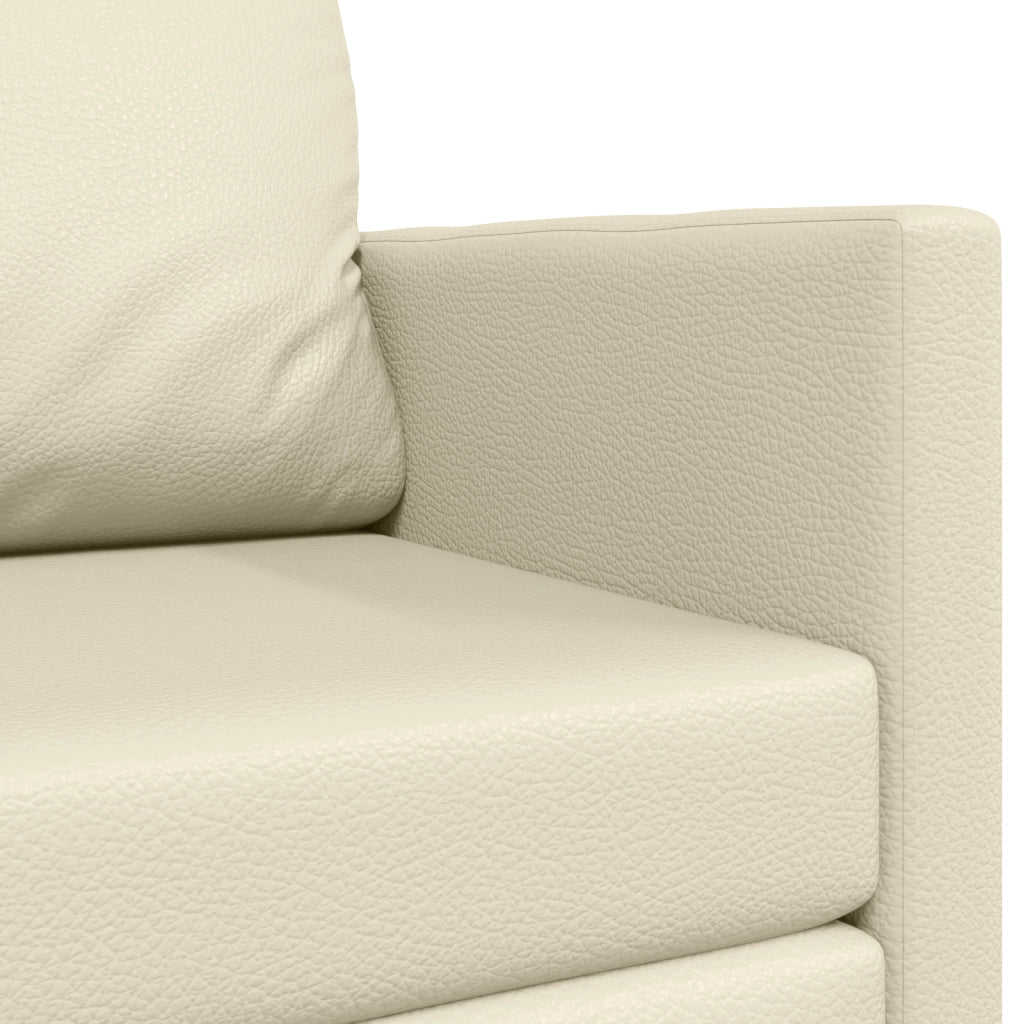 Divano Letto a Pavimento 2-in-1 Crema 124x71x78 cm Pelle Sintetica